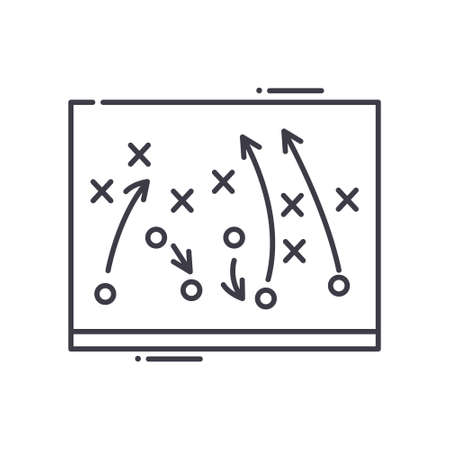 Tactics concept icon, linear isolated illustration, thin line vector, web design sign, outline concept symbol with editable stroke on white background.のイラスト素材