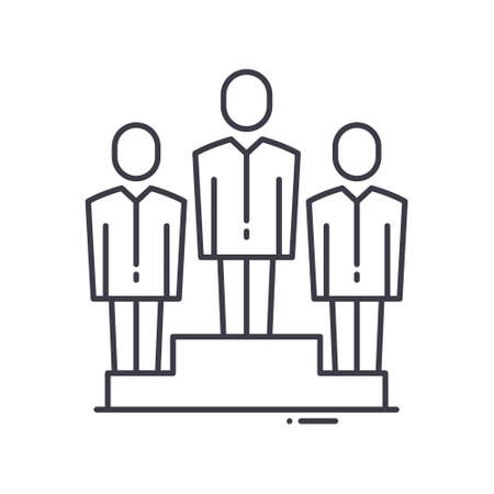 Business leadership icon, linear isolated illustration, thin line vector, web design sign, outline concept symbol with editable stroke on white background.のイラスト素材
