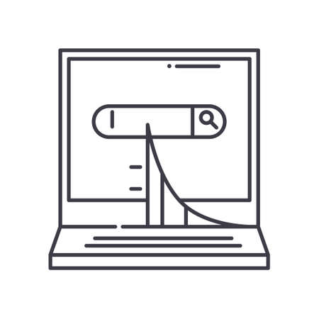 Keywording icon, linear isolated illustration, thin line vector, web design sign, outline concept symbol with editable stroke on white background.のイラスト素材