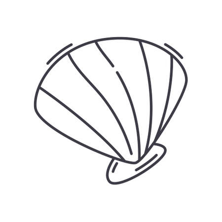 Cockle concept icon, linear isolated illustration, thin line vector, web design sign, outline concept symbol with editable stroke on white background.のイラスト素材