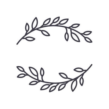 Laurel icon, linear isolated illustration, thin line vector, web design sign, outline concept symbol with editable stroke on white background.のイラスト素材