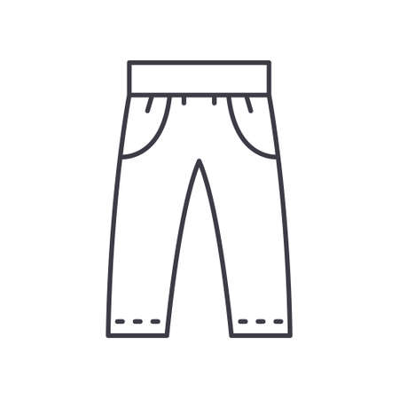 Trousers icon, linear isolated illustration, thin line vector, web design sign, outline concept symbol with editable stroke on white background.のイラスト素材