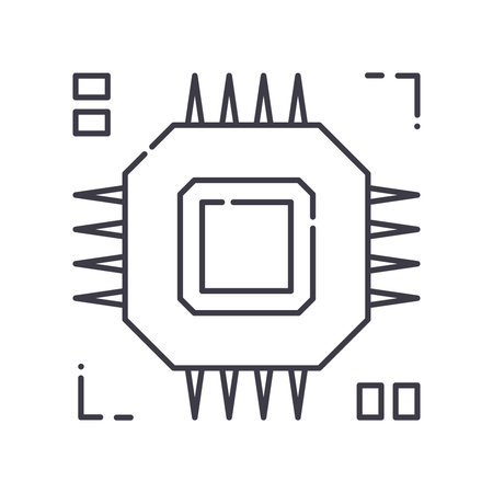 Pcb icon, linear isolated illustration, thin line vector, web design sign, outline concept symbol...