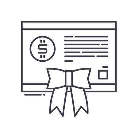 Vouchers icon, linear isolated illustration, thin line vector, web design sign, outline concept symbol with editable stroke on white background.のイラスト素材