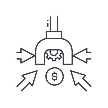 Finance incentives icon, linear isolated illustration, thin line vector, web design sign, outline concept symbol with editable stroke on white background.のイラスト素材