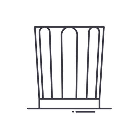 Glass icon, linear isolated illustration, thin line vector, web design sign, outline concept symbol with editable stroke on white background.のイラスト素材