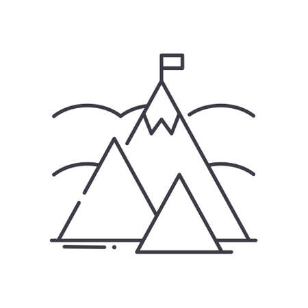 Goals icon, linear isolated illustration, thin line vector, web design sign, outline concept symbol with editable stroke on white background.のイラスト素材