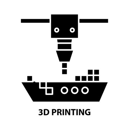 3d printing icon, black vector sign with editable strokes, concept illustration