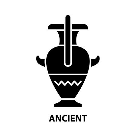 ancient icon, black vector sign with editable strokes, concept illustrationのイラスト素材