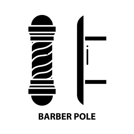 barber pole icon, black vector sign with editable strokes, concept illustrationのイラスト素材
