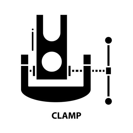 clamp icon, black vector sign with editable strokes, concept illustrationの写真素材