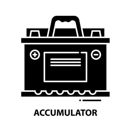 accumulator icon, black vector sign with editable strokes, concept illustrationのイラスト素材