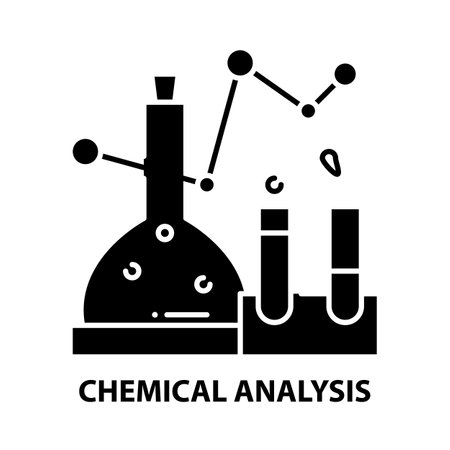 chemical analysis icon, black vector sign with editable strokes, concept illustrationのイラスト素材