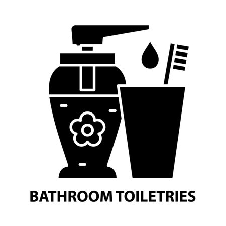 bathroom toiletries icon, black vector sign with editable strokes, concept illustrationの写真素材
