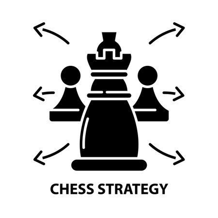 chess strategy icon, black vector sign with editable strokes, concept illustrationのイラスト素材