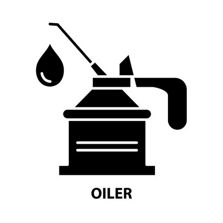 oiler icon, black vector sign with editable strokes, concept illustrationのイラスト素材