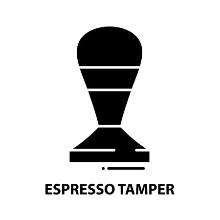 espresso tamper icon, black vector sign with editable strokes, concept illustrationのイラスト素材
