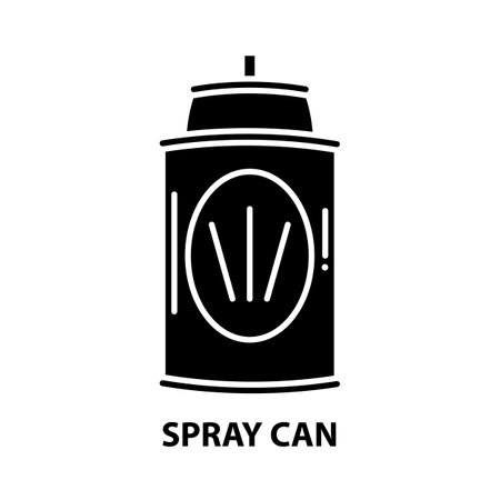 spray can icon, black vector sign with editable strokes, concept illustrationのイラスト素材