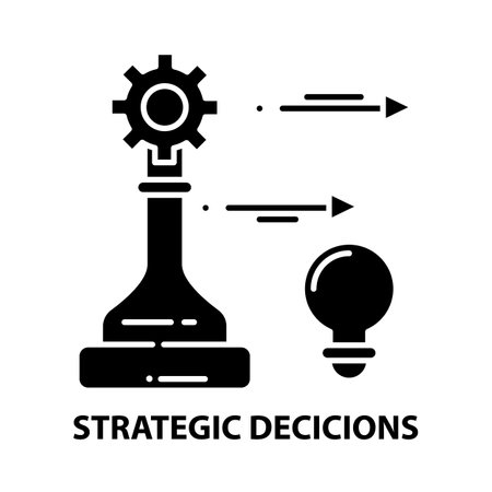 strategic decicions icon, black vector sign with editable strokes, concept illustrationのイラスト素材