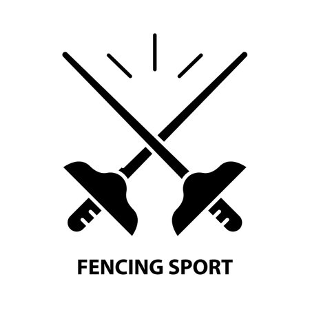 fencing sport icon, black vector sign with editable strokes, concept illustrationのイラスト素材