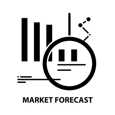 market forecast icon, black vector sign with editable strokes, concept illustrationのイラスト素材