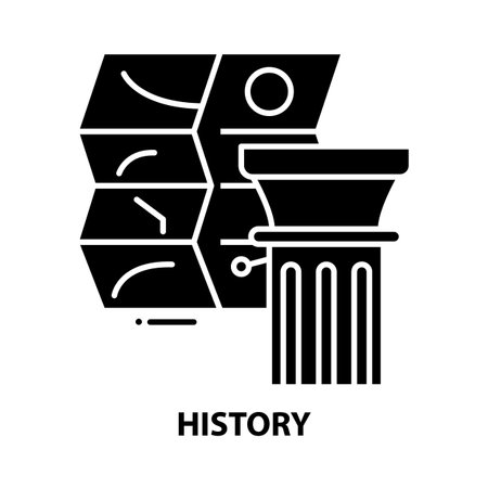 history icon, black vector sign with editable strokes, concept illustrationのイラスト素材