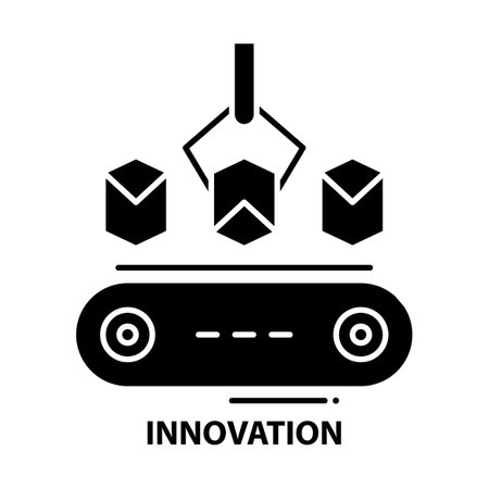 innovation icon, black vector sign with editable strokes, concept illustrationのイラスト素材