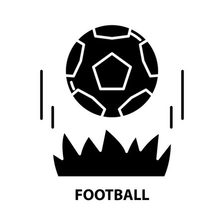 football icon, black vector sign with editable strokes, concept illustrationのイラスト素材
