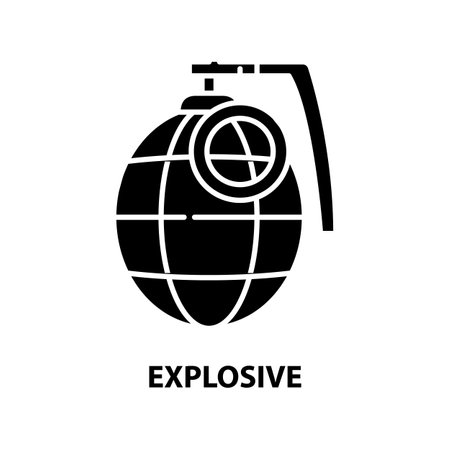 explosive icon, black vector sign with editable strokes, concept symbol illustrationのイラスト素材