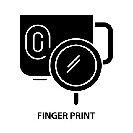 finger print icon, black vector sign with editable strokes, concept illustrationのイラスト素材