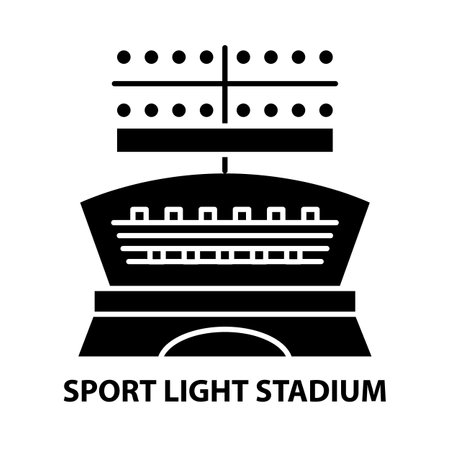 sport light stadium icon, black vector sign with editable strokes, concept illustrationのイラスト素材