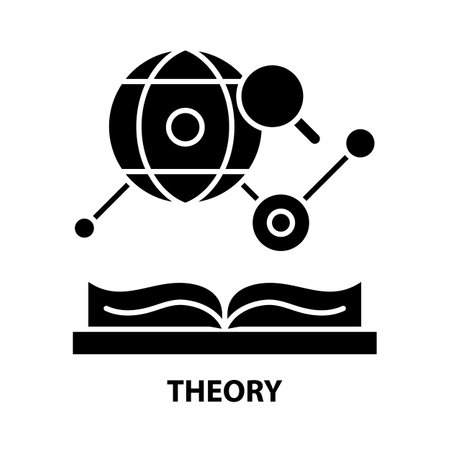 theory icon, black vector sign with editable strokes, concept illustrationのイラスト素材