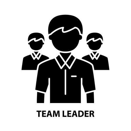 team leader icon, black vector sign with editable strokes, concept illustrationのイラスト素材