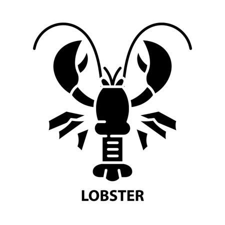 lobster icon, black vector sign with editable strokes, concept illustrationのイラスト素材