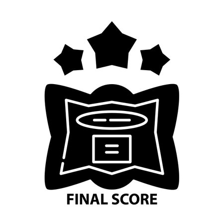 final score icon, black vector sign with editable strokes, concept illustrationのイラスト素材
