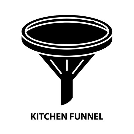 kitchen funnel icon, black vector sign with editable strokes, concept illustrationのイラスト素材