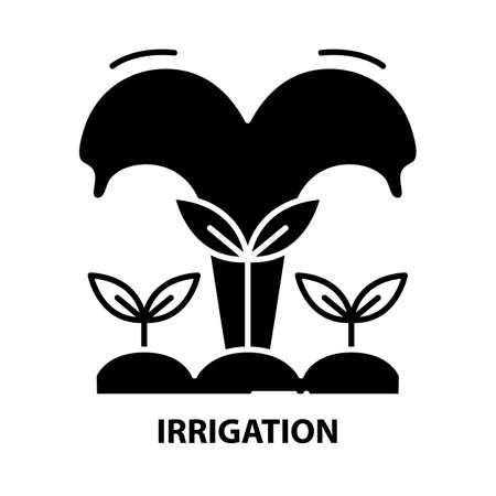 irrigation icon, black vector sign with editable strokes, concept illustrationのイラスト素材