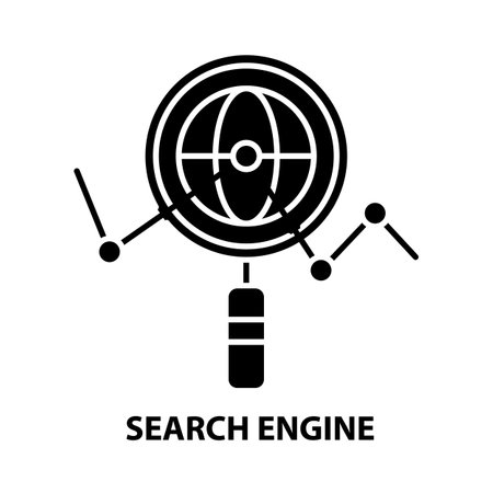 search engine optimization icon, black vector sign with editable strokes, concept illustrationのイラスト素材