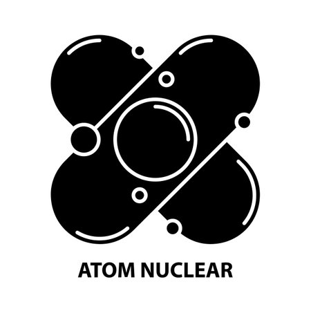 atom nuclear icon, black vector sign with editable strokes, concept illustrationのイラスト素材