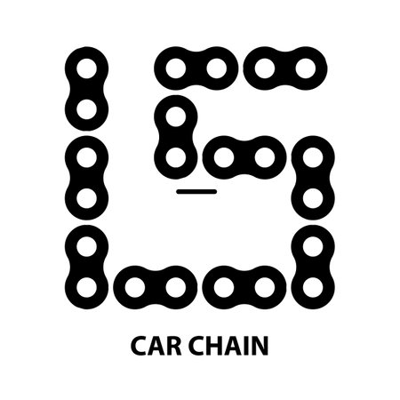 car chain icon, black vector sign with editable strokes, concept illustrationのイラスト素材