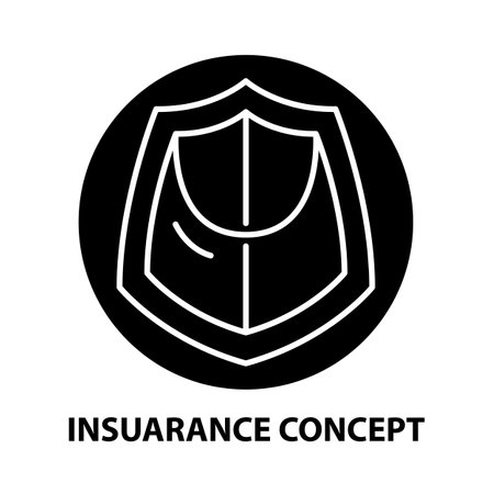 insuarance concept icon, black vector sign with editable strokes, concept illustrationのイラスト素材