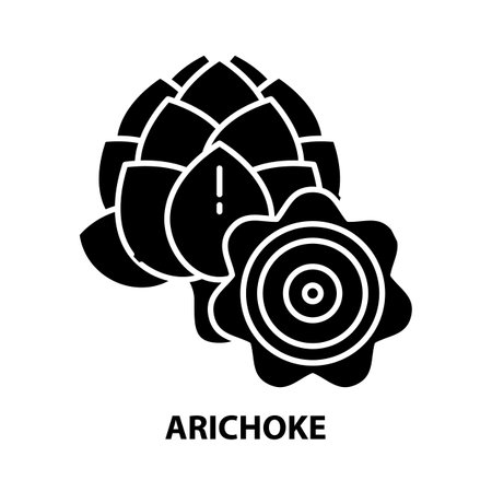 arichoke icon, black vector sign with editable strokes, concept illustrationのイラスト素材