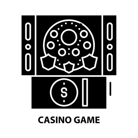 casino game icon, black vector sign with editable strokes, concept illustrationのイラスト素材