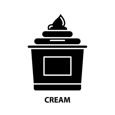 cream symbol icon, black vector sign with editable strokes, concept illustrationのイラスト素材