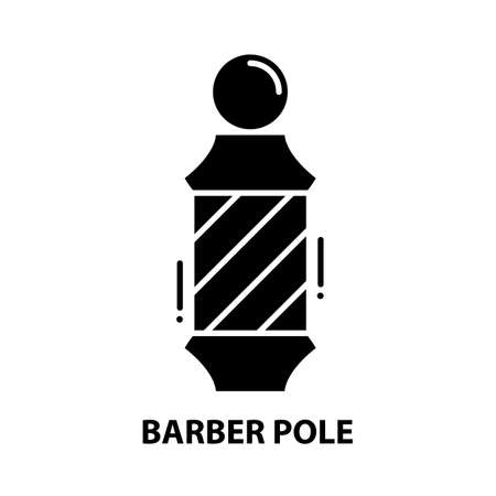 barber pole symbol icon, black vector sign with editable strokes, concept illustrationのイラスト素材