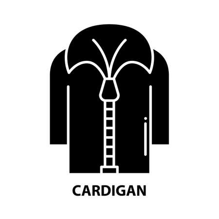 cardigan icon, black vector sign with editable strokes, concept illustrationのイラスト素材