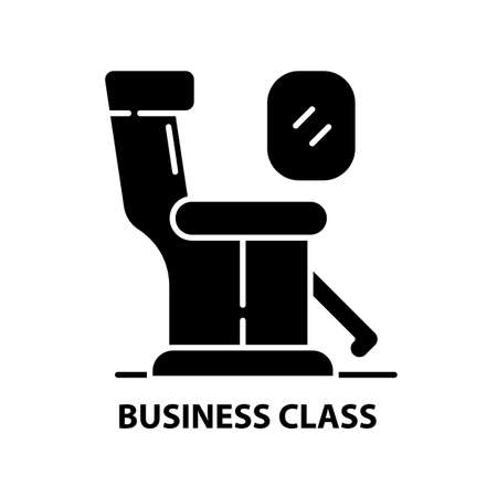 business class icon, black vector sign with editable strokes, concept illustrationのイラスト素材