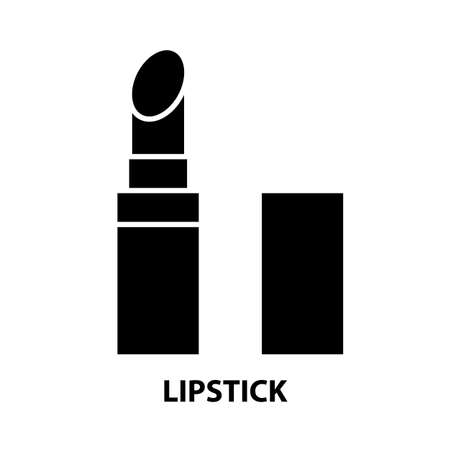 lipstick symbol icon, black vector sign with editable strokes, concept illustrationのイラスト素材