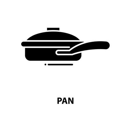 pan symbol icon, black vector sign with editable strokes, concept illustrationのイラスト素材
