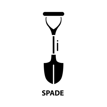 spade icon, black vector sign with editable strokes, concept illustrationのイラスト素材